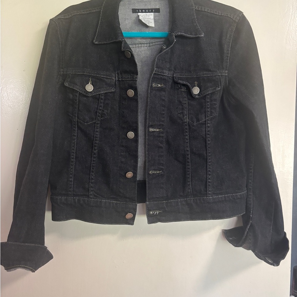 THEORY - Black Denim Jacket - women’s large